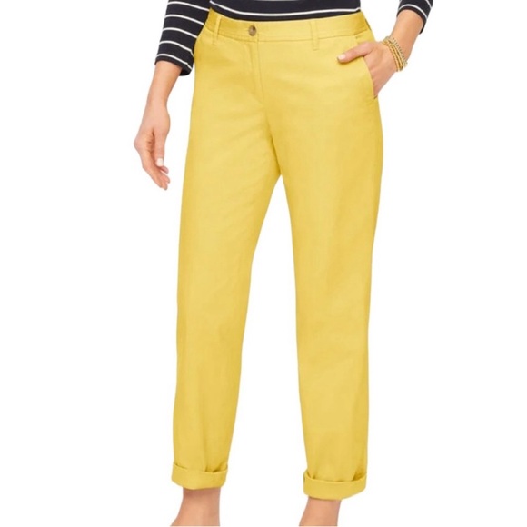 Talbots Pants - NEW Talbots 16 Petite relaxed chino pants women’s yellow below waist ankle $90